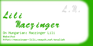 lili maczinger business card